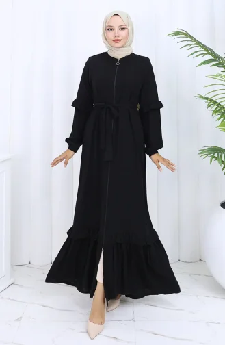 Abaya Met Riem En Rits 6278-01 Zwart 6278-01