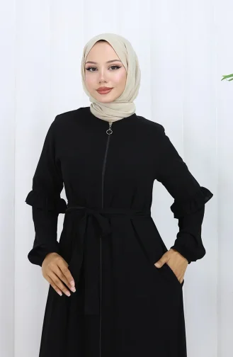 Abaya Met Riem En Rits 6278-01 Zwart 6278-01