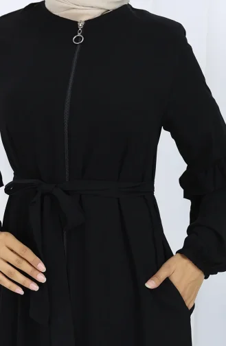 Abaya Met Riem En Rits 6278-01 Zwart 6278-01