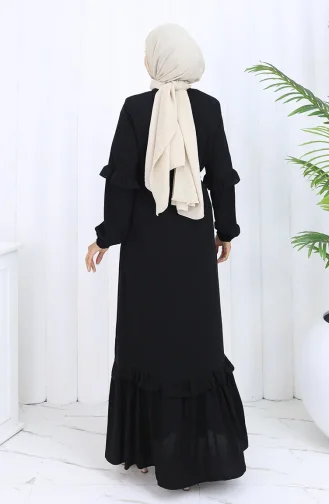 Abaya Met Riem En Rits 6278-01 Zwart 6278-01