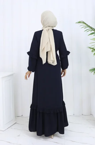 Abaya Mit Gürtel Und Reißverschluss 6278-02 Dunkelblau 6278-02