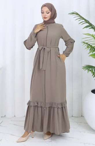 Abaya Mit Gürtel Und Reissverschluss 6278-03 Nerz 6278-03