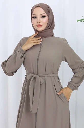 Abaya Mit Gürtel Und Reissverschluss 6278-03 Nerz 6278-03