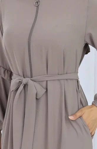 Abaya Mit Gürtel Und Reissverschluss 6278-03 Nerz 6278-03