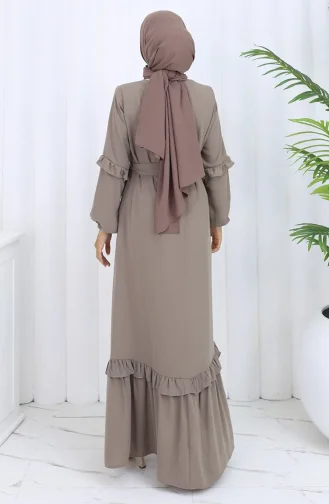 Abaya Mit Gürtel Und Reissverschluss 6278-03 Nerz 6278-03