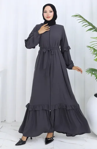 عباية بحزام وسحاب 6278-04 رمادي 6278-04