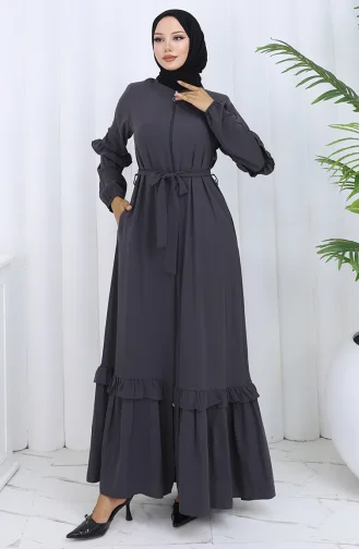 عباية بحزام وسحاب 6278-04 رمادي 6278-04