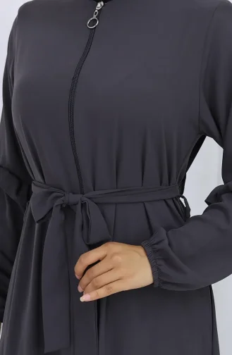 عباية بحزام وسحاب 6278-04 رمادي 6278-04
