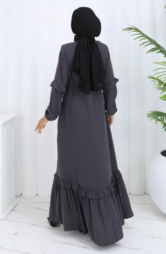 عباية بحزام وسحاب 6278-04 رمادي 6278-04