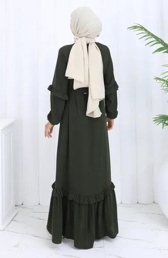 Abaya Mit Gürtel Und Reißverschluss 6278-05 Khaki Grün 6278-05