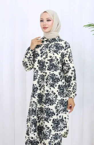 Desenli Tunik Pantolon İkili Takım 0126-03 Siyah