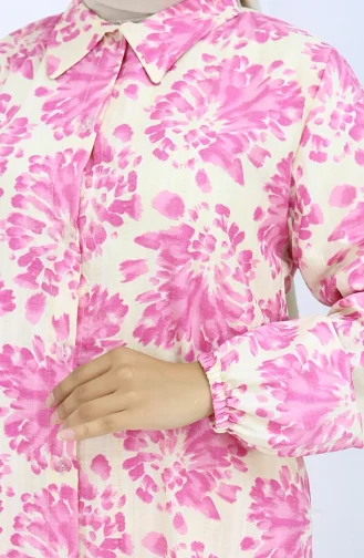 Desenli Tunik Pantolon İkili Takım 0126-04 Pembe