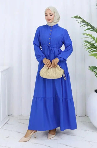 فستان بأزرار ورباط على الخصر 0128-03 ساكس 0128-03