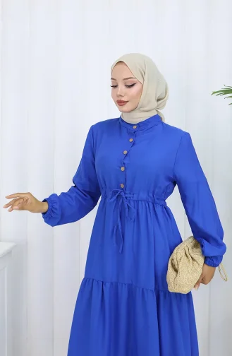 فستان بأزرار ورباط على الخصر 0128-03 ساكس 0128-03