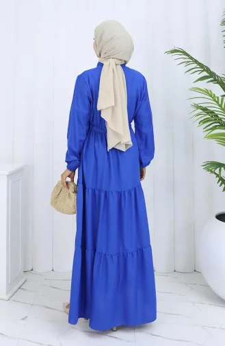 فستان بأزرار ورباط على الخصر 0128-03 ساكس 0128-03