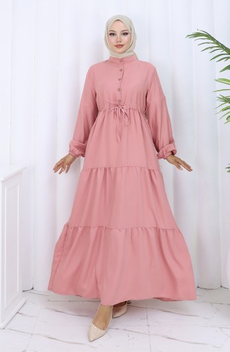 Beige-Rose Hijab Kleider 0128-06