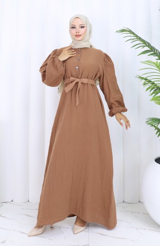 Robe Hijab Couleur Brun 2112-01