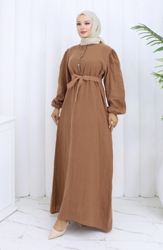 Robe Hijab Couleur Brun 2112-01