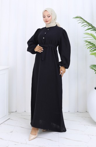 Schwarz Hijab Kleider 2112-03