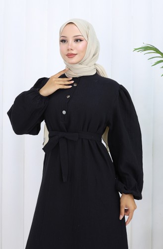 Schwarz Hijab Kleider 2112-03