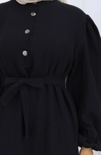 Schwarz Hijab Kleider 2112-03