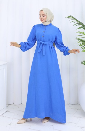 Blau Hijab Kleider 2112-05