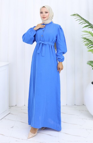 Blau Hijab Kleider 2112-05