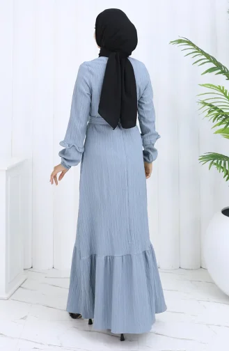 Jurk Met Ruches En Riem 2116-03 Amandelgroen 2116-03