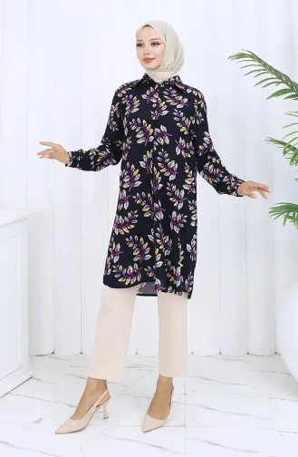 Viskon Gömlek Tunik 5035-01 Siyah