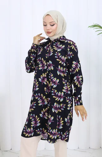 Viskon Gömlek Tunik 5035-01 Siyah