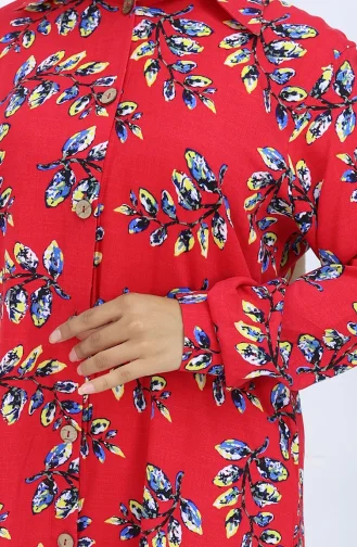 Viskon Gömlek Tunik 5035-02 Kırmızı