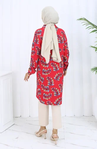 Viskon Gömlek Tunik 5035-02 Kırmızı