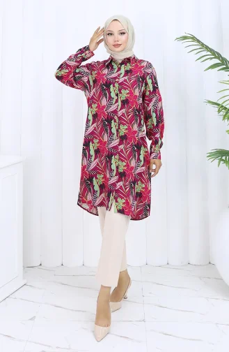 Viscose Shirt Tuniek 5035-03 Claret Rood 5035-03