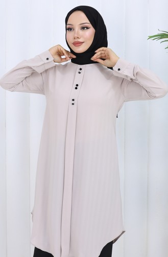 Düğme Detaylı Tunik 5133-01 Vizon