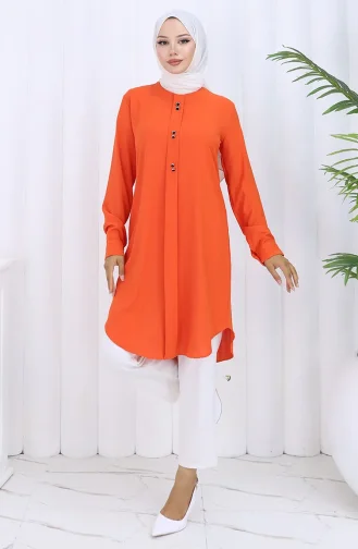 Düğme Detaylı Tunik 5133-02 Oranj