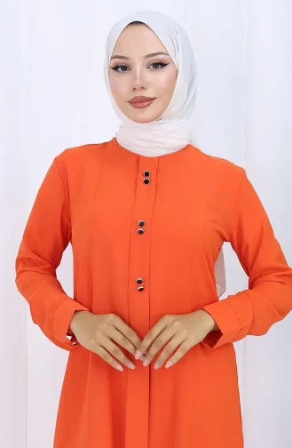 Düğme Detaylı Tunik 5133-02 Oranj