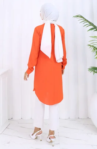 Düğme Detaylı Tunik 5133-02 Oranj