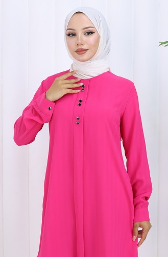 Düğme Detaylı Tunik 5133-04 Fuşya