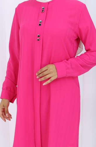 Düğme Detaylı Tunik 5133-04 Fuşya