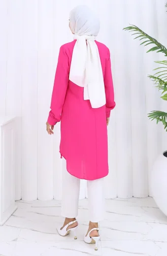 Knoop Gedetailleerde Tuniek 5133-04 Fuchsia 5133-04
