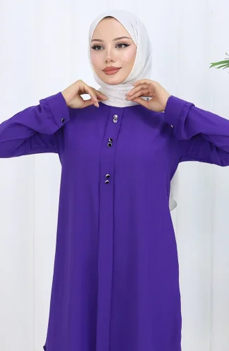 Düğme Detaylı Tunik 5133-05 Mor