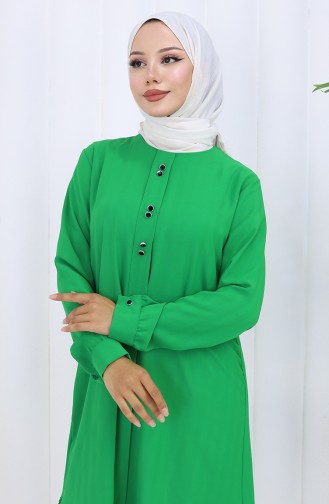 Düğme Detaylı Tunik 5133-06 Zümrüt Yeşili