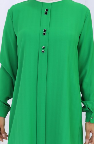 Düğme Detaylı Tunik 5133-06 Zümrüt Yeşili