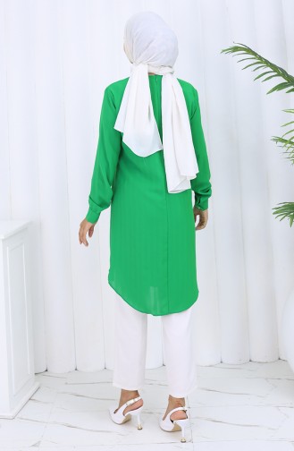 Düğme Detaylı Tunik 5133-06 Zümrüt Yeşili