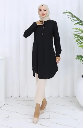 Düğme Detaylı Tunik 5133-07 Siyah