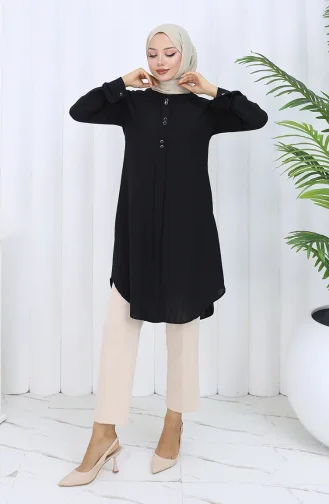 Düğme Detaylı Tunik 5133-07 Siyah