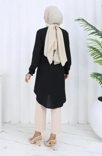 Düğme Detaylı Tunik 5133-07 Siyah