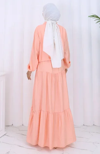 Kolu Lastikli Fermuarlı İkili Takım 0129-02 Açık Somon