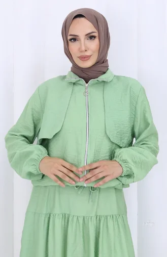 Tweedelig Pak Met Elastische Mouwen En Rits 0129-07 Lichtgroen 0129-07