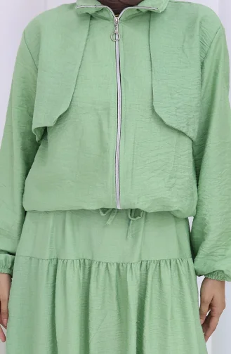 Tweedelig Pak Met Elastische Mouwen En Rits 0129-07 Lichtgroen 0129-07